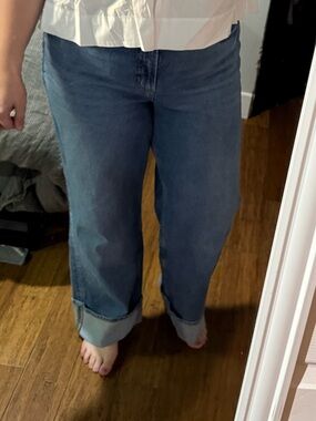 Old Navy Sky-Hi Wide Leg Jeans Size 16 Extra High Rise Secret Smooth Pockets